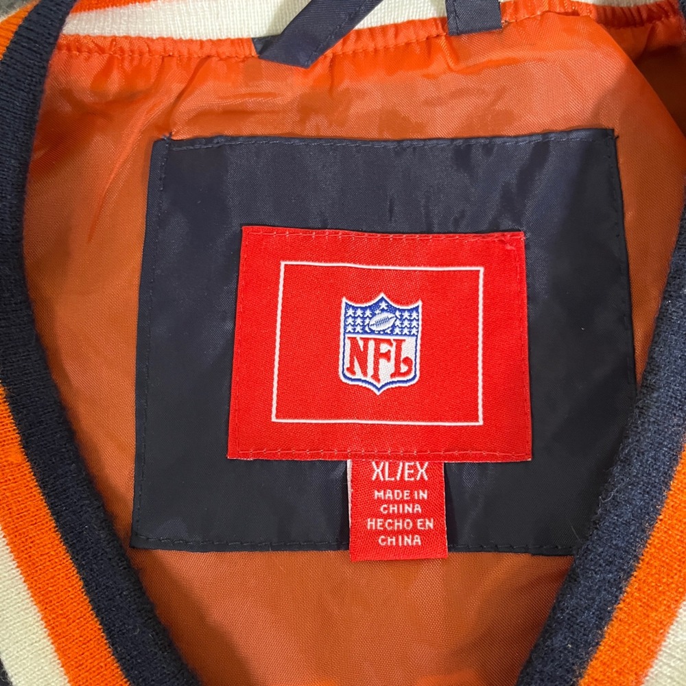 NFL Denver Broncos Windbreaker Pullover XL Navy Orange V-Neck Wind Shirt AP711 - Picture 3 of 6